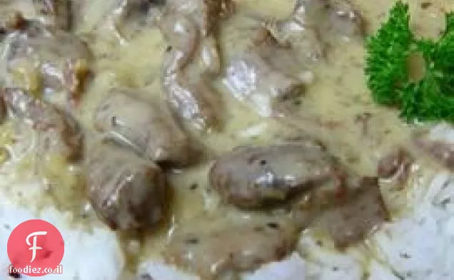 בשר צבי Stroganoff