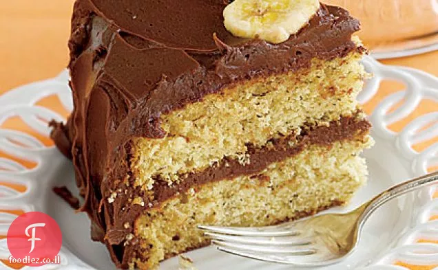 עוגת בננה מצופה שוקולד