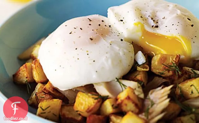 ביצים עלומות עם פורל מעושן וחשיש תפוחי אדמה