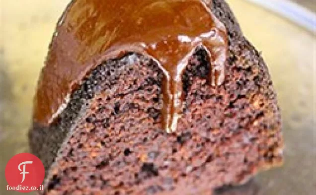 עוגת שוקולד מריר מצופה צ'יפוטלה עם טפטוף שוקולד