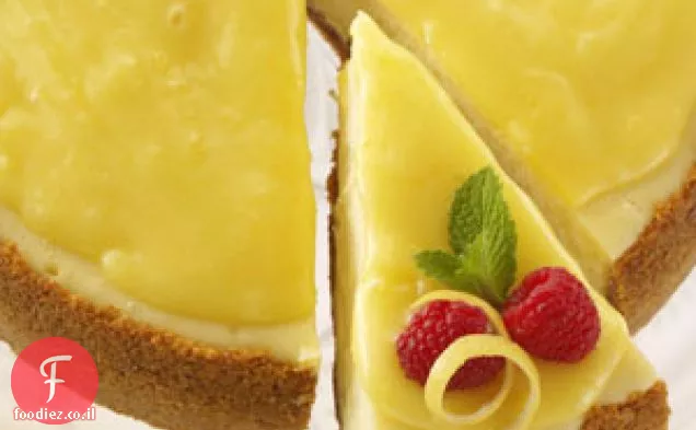 עוגת גבינה לימון מזוגגת זהב