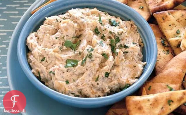 Caramelized-מטבל בצל עם כוסברה - שום פיתות צ'יפס