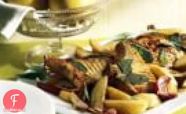 צלעות חזיר בגריל, אגסים אסיאתיים ובצל טורפדו