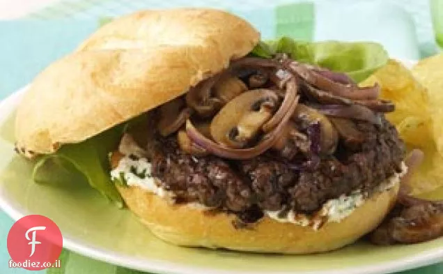 בורגרים פטריות מזוגגות מהגוני