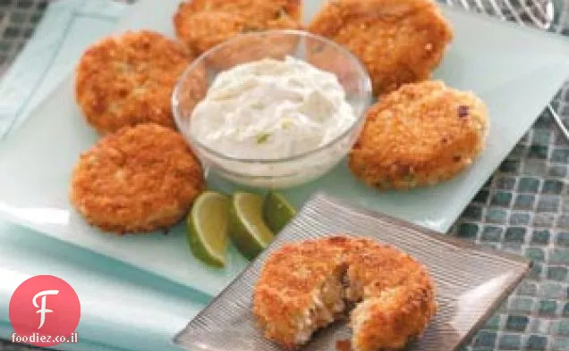 עוגות סרטנים עם רוטב ליים