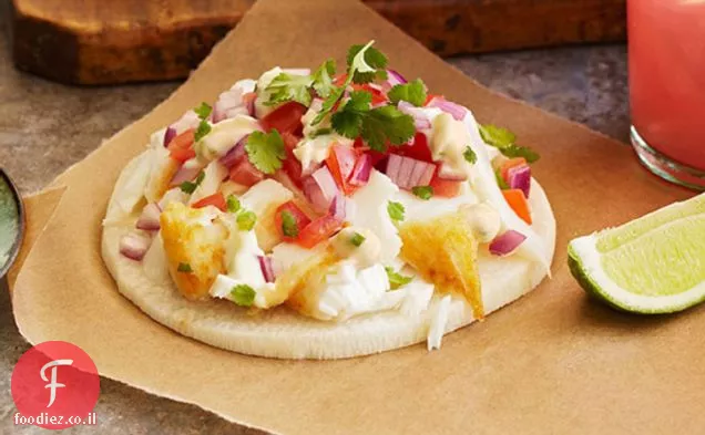 פריך Jicama-Fish Tostadas