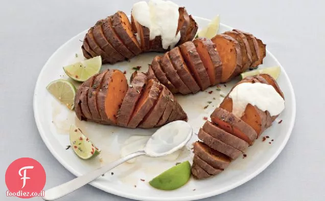 מתכון תפוחי אדמה מתוקים Hasselback