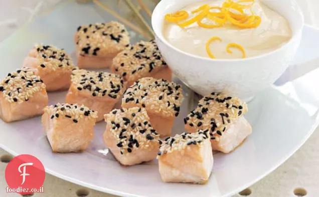 סלמון שומשום מצופה ברוטב תפוז-מיסו
