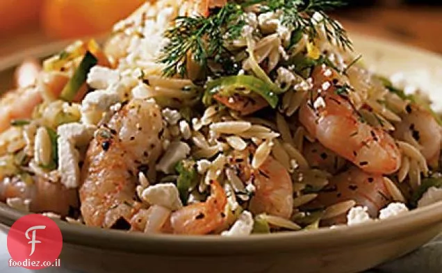 שרימפס Orzo עשב טרי