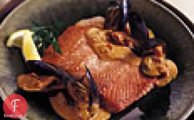 סלמון ברוטב Mussel זעפרן