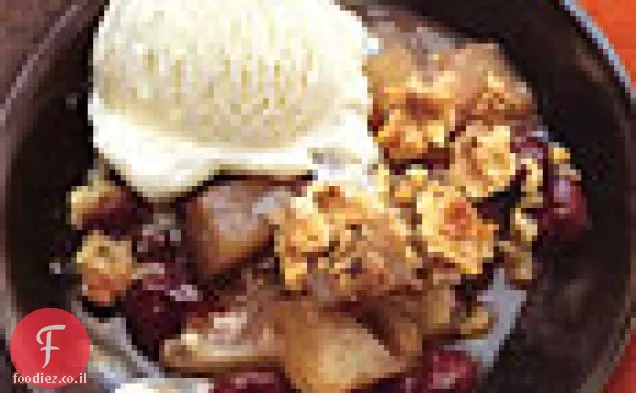 אגס מיובש-דובדבן פריך עם אגוז מוסקט-Streusel אגוז