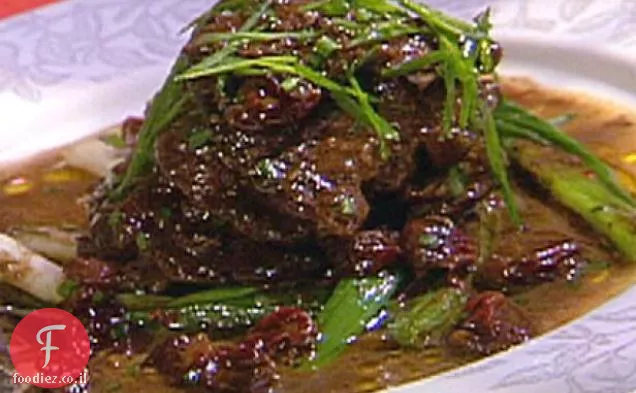 Scaloppine ברווז עם דובדבנים יבשים וגראפה