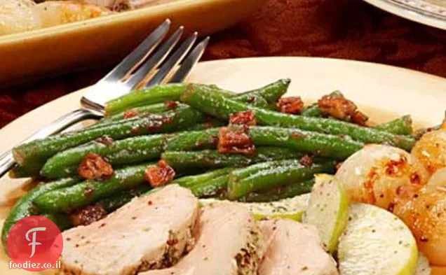 חזיר בווארי Tenderloinraspberry שעועית ירוקה נאורה