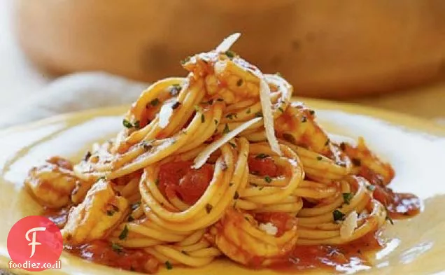 שרימפס בסגנון איטלקי עם ספגטי
