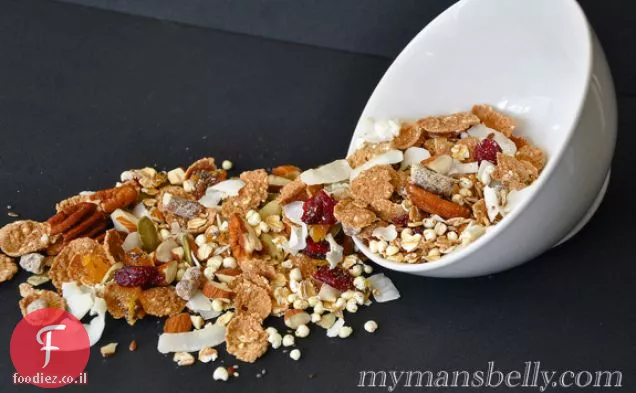 Muesli תוצרת בית מתכון ארוחת בוקר בריא