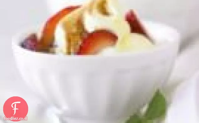 גלידת שמן זית עם תותים בלסמיים