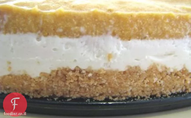 עוגת גבינה בשכבות דלעת עם קרום עוגיות לימון ג'ינג'ר