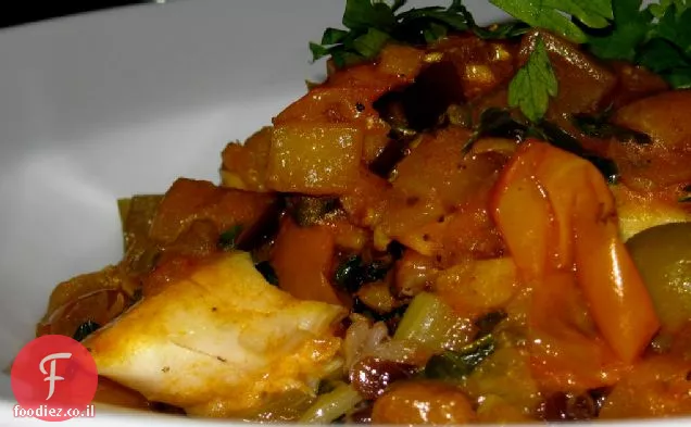 ארוחות פשוטות: טאגין סנאפר אדום בסגנון מרוקאי (תבשיל דגים)