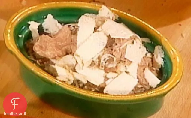 מוס כבד עוף עם כמהין: Spuma di Fegati con Tartufo