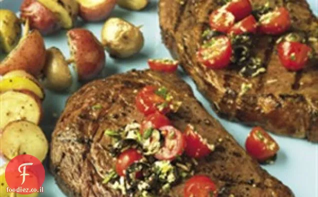 סטייקים עם ממרח עגבניות טרי