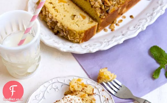 עוגת אפרסקים וקרם עם אגוזי מלך-ללא גלוטן