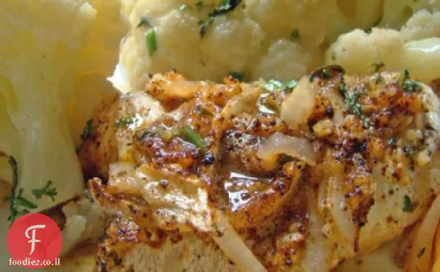 דג בקלה אפוי בתנור אלגרבה עם כרובית (Pescada Assada)