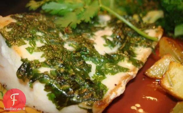 Mahi mahi עלומה (עם פטריות ומשמש)