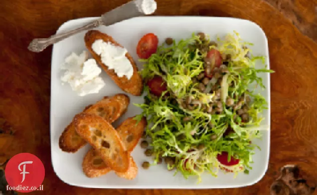 סלט עדשים עם גבינת עיזים Crostini מתכון