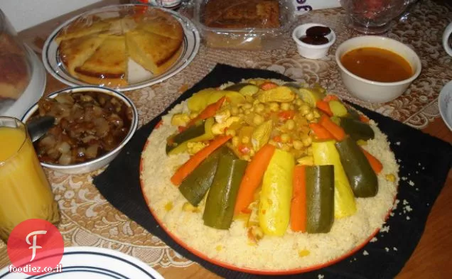 קוסקוס רמדאן מרוקאי עם בשר וירקות