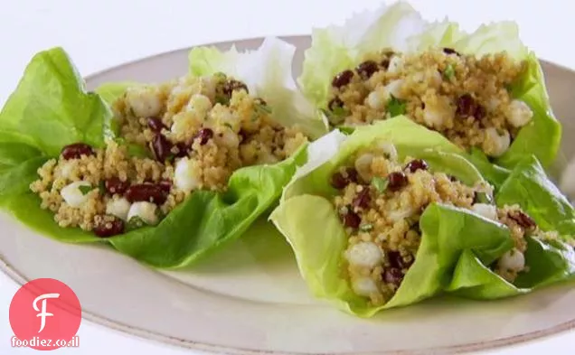 קינואה עם שעועית שחורה Hominy